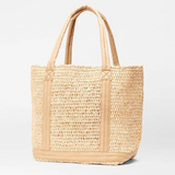 MZ Wallace Medium Lightweight Sequin Raffia Tote in Light Gold