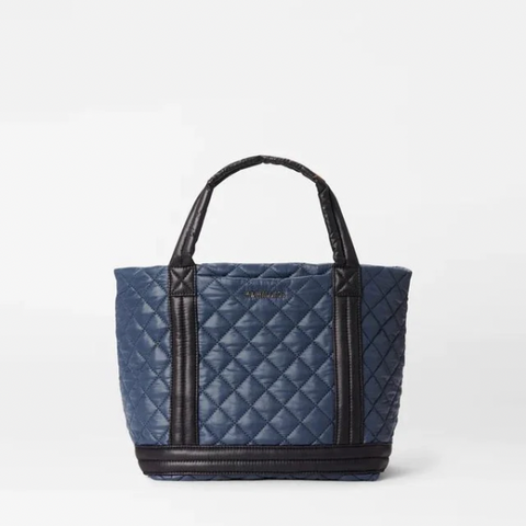 MZ Wallace Quilted Small Empire Tote in Navy & Black
