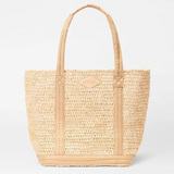 MZ Wallace Medium Lightweight Sequin Raffia Tote in Light Gold