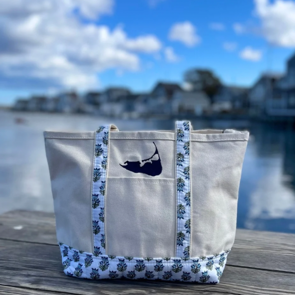Nantucket Block Print Tote Medium