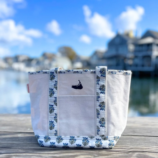 Nantucket Block Print Tote Small