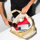 MZ Wallace Small Metro Deluxe Tote in Light Gold Metallic with Chain