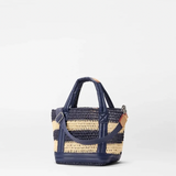 MZ Wallace Mini Crochet Tote in Dawn (Navy) & Natural Stripe