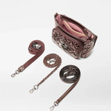 MZ Wallace Small Crosby Lock Crossbody in Bordeaux Lacquer