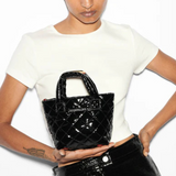 MZ Wallace Petite Metro Tote Deluxe in Black Lacquer
