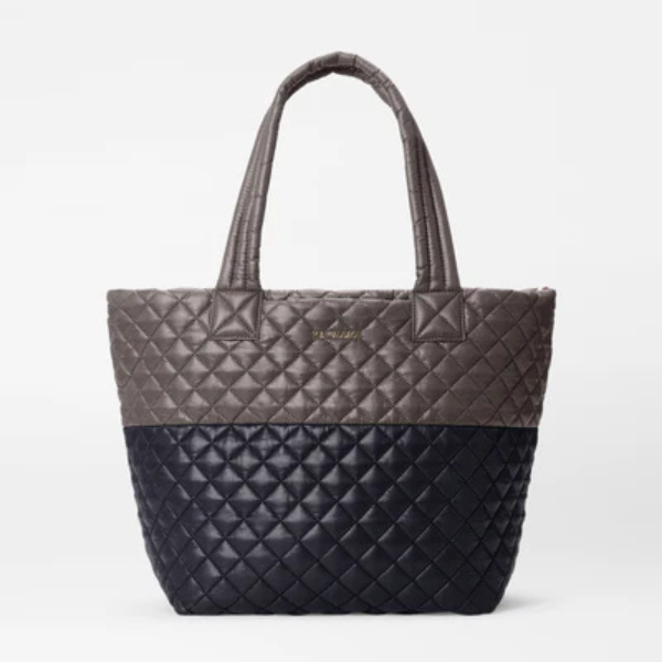 MZ Wallace Medium Metro Deluxe Tote in Black / Magnet Color Block MZ Wallace Medium Metro Deluxe Tote in Black / Magnet Color Block