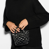 MZ Wallace Petite Metro Tote Deluxe in Black Liquid