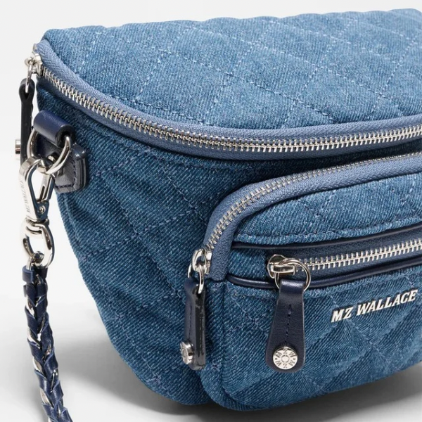 MZ Wallace Micro Crosby Sling Specialty in True Blue Denim – Blue