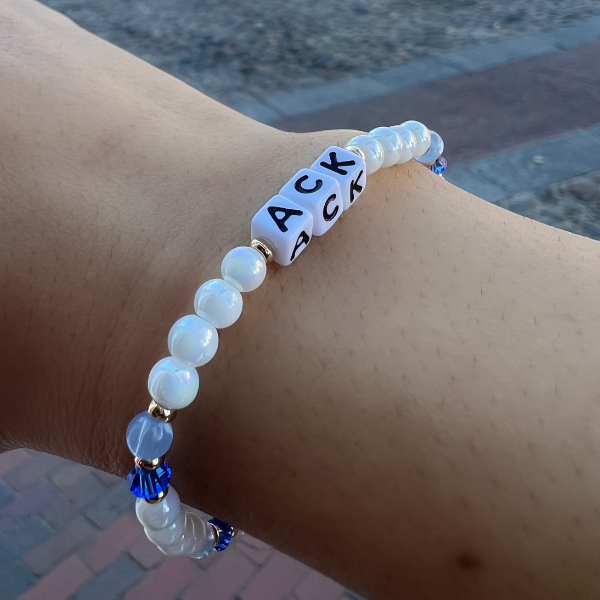 Little Words Project ACK Bracelet in Light Blue Royal Iridescent