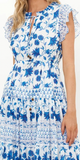 Cinched Flirty Midi Dress in Marion Blue