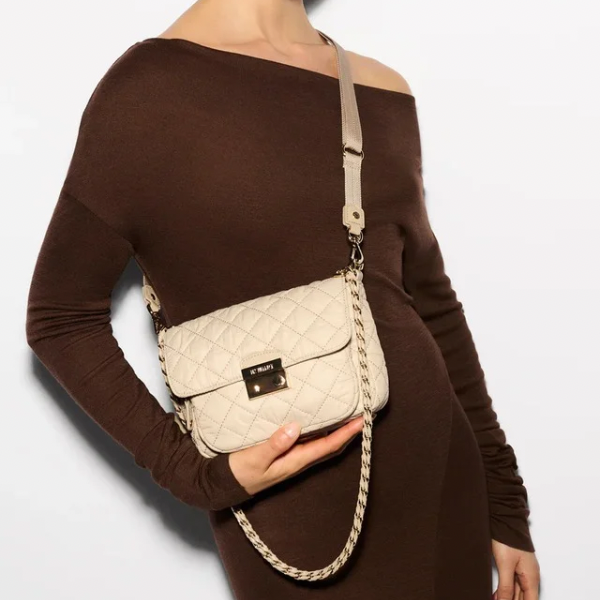 MZ Wallace Small Crosby Lock Crossbody in Buff
