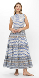 Sleeveless Smocked Maxi in Lotus Navy