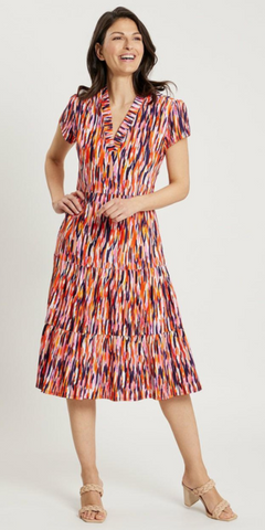 Libby Dress in Mod Watercolor Poppy