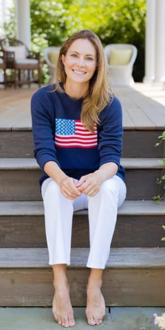 Flag Sweater in Navy