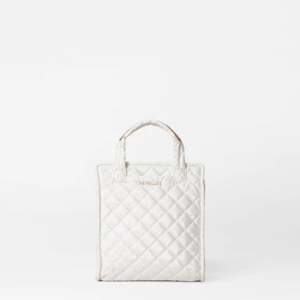 MZ Wallace Mini Box Tote in Pearl Metallic – Blue Beetle