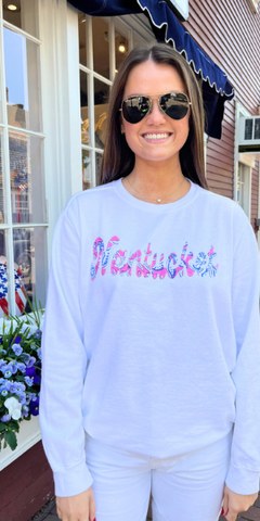 Nantucket Applique Sweatshirt in White