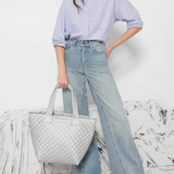MZ Wallace Medium Metro Deluxe Tote in Oyster Metallic