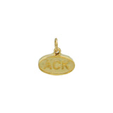 Oval ACK Bracelet Charm in 14kt Gold