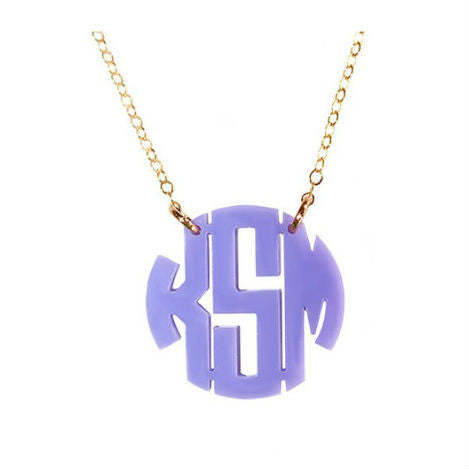 Acrylic Block Monogram Necklace by Moon and Lola – Blue Beetle