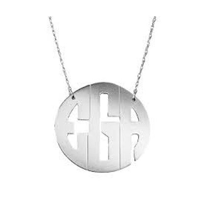 Block Monogram Necklace in Sterling Silver by Jane Basch – Blue Beetle