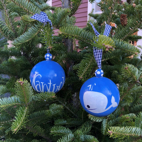 Blue with White Whale Ornament – Blue Beetle