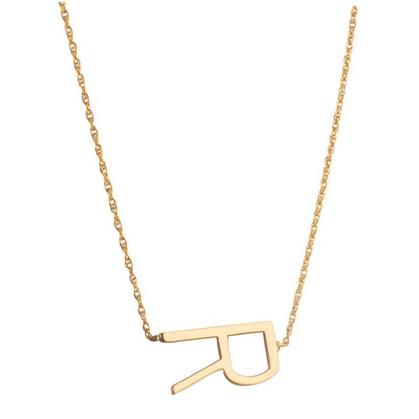 Sideways Letter Necklace in Gold
