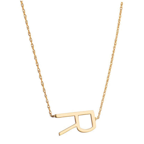 Sideways Letter Necklace in Gold