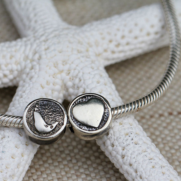 Nantucket Island Heart Charm Bead