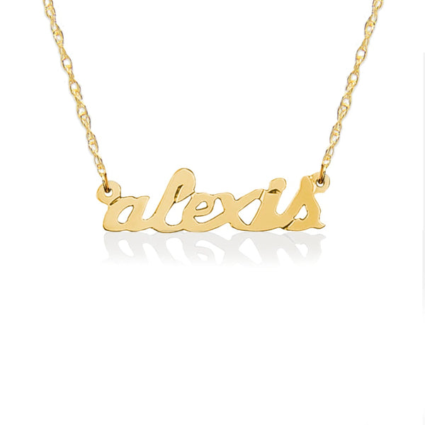Gold Mini Nameplate Necklace