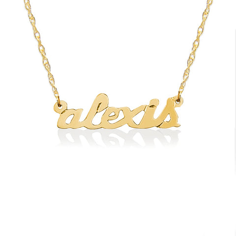Gold Mini Nameplate Necklace