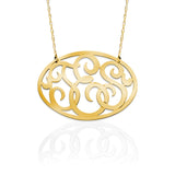 Oval Lace Monogram Necklace