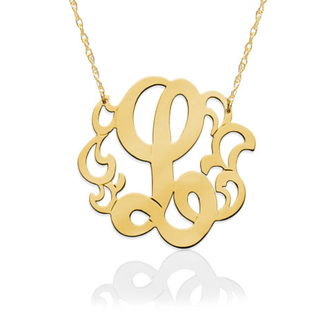 Open Scroll Initial Necklace