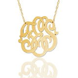 Script Monogram Necklace in Gold