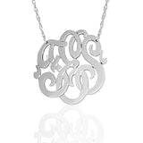 Script Monogram Necklace in Sterling Silver