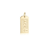 Nantucket Luggage Tag Bracelet Charm in Gold Vermeil