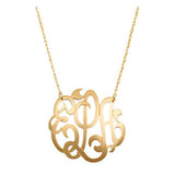 Swirly Script Monogram Necklace in Gold by Jane Basch
