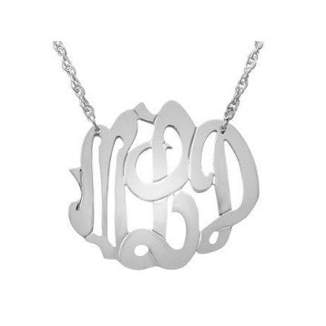 Swirly Script Monogram Necklace in Sterling Silver by Jane Basch