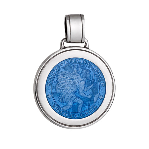 Large Colby Davis St. Christopher Charm in French Blue