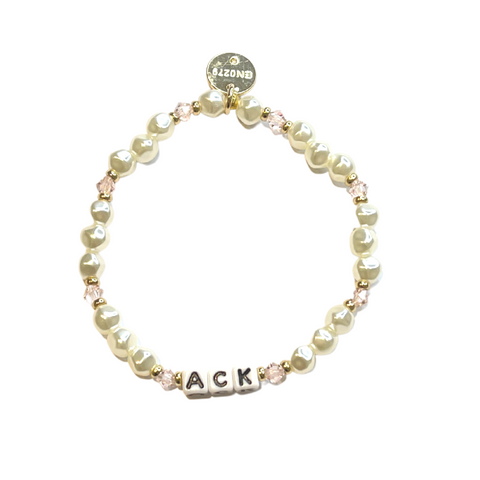 Little Words Project ACK Pearl And Pink Crystal Bracelet