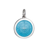 Medium Colby Davis Compass Charm in Light Blue