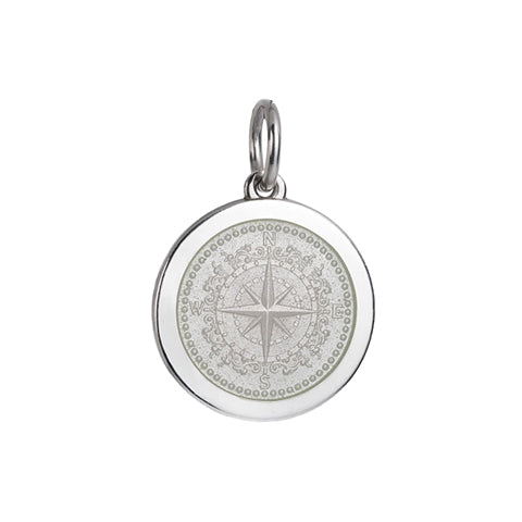 Medium Colby Davis Compass Charm in White