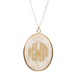 Vineyard Oval Monogram Pendant Necklace by Moon and Lola