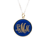 Vineyard Round Monogram Pendant Necklace - by Moon and Lola
