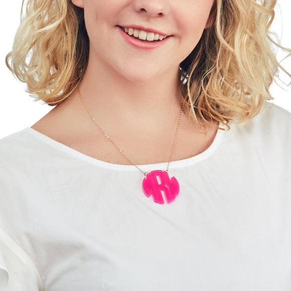 Acrylic Block Monogram Necklace by Moon and Lola