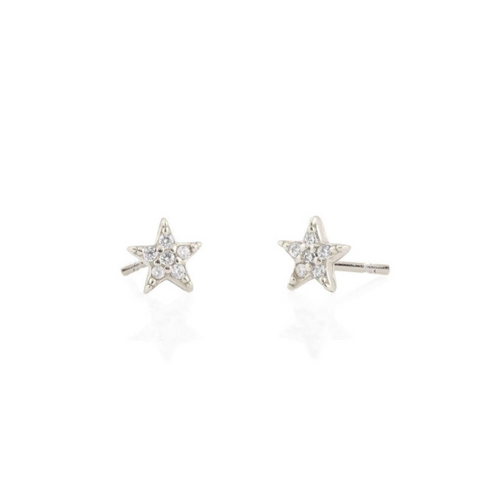 Star Pave Studs in Silver