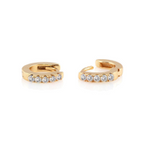 Crystal Pave Huggie Earrings in Gold