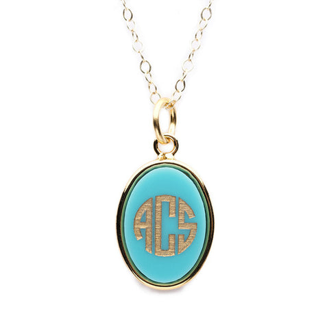 Vineyard Oval Monogram Pendant