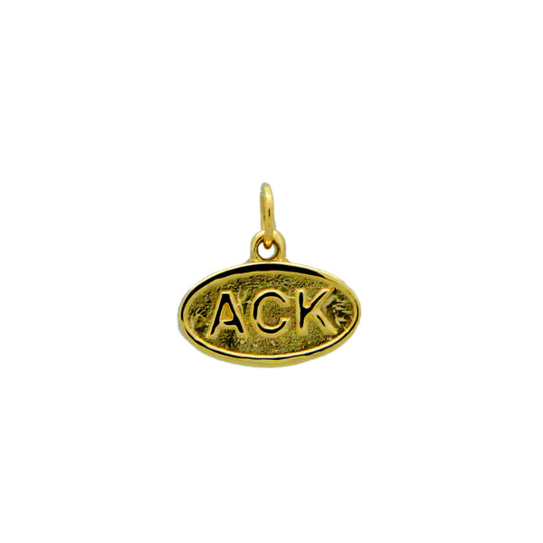 Oval ACK Bracelet Charm in 14kt Gold