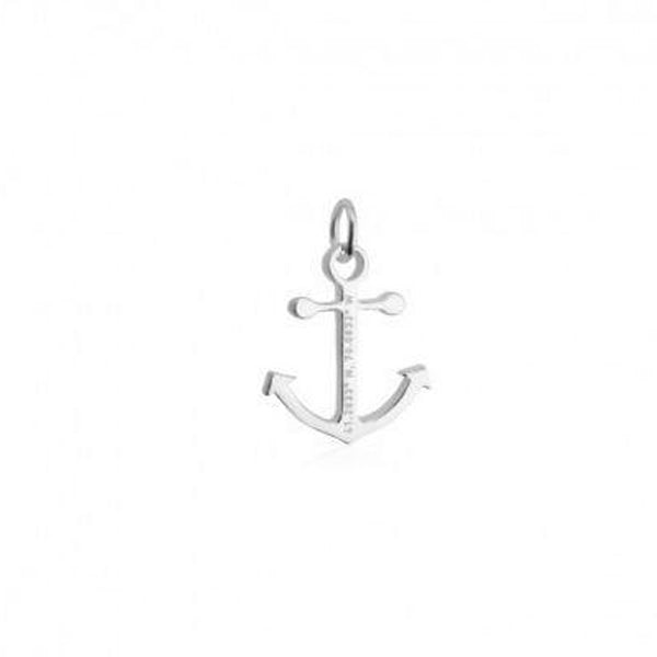 Nantucket Anchor Coordinates Bracelet Charm in Sterling Silver