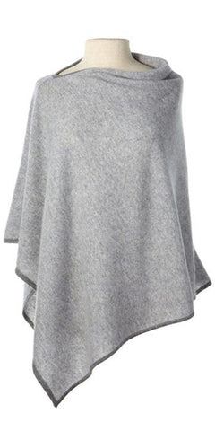 Cashmere Cape in Birch Tipped with Grey